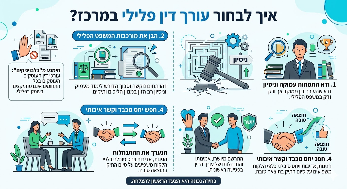 איך לבחור עורך דין פלילי במרכז