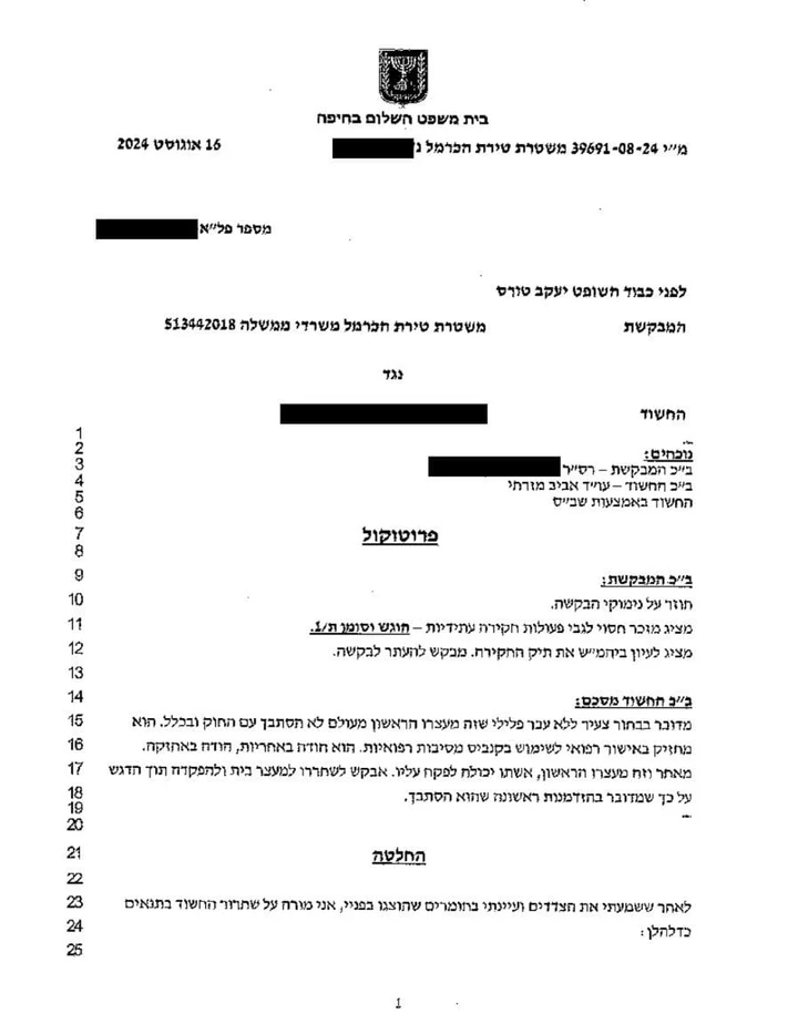 תפיסה של 1.8 קילו קנאביס ותחמושת- שחרור בהארכת מעצר ראשונה