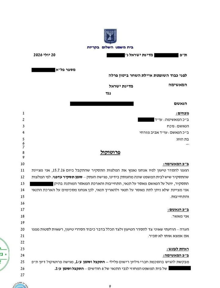 הארכת מאסר על תנאי בתיק אלימות במשפחה