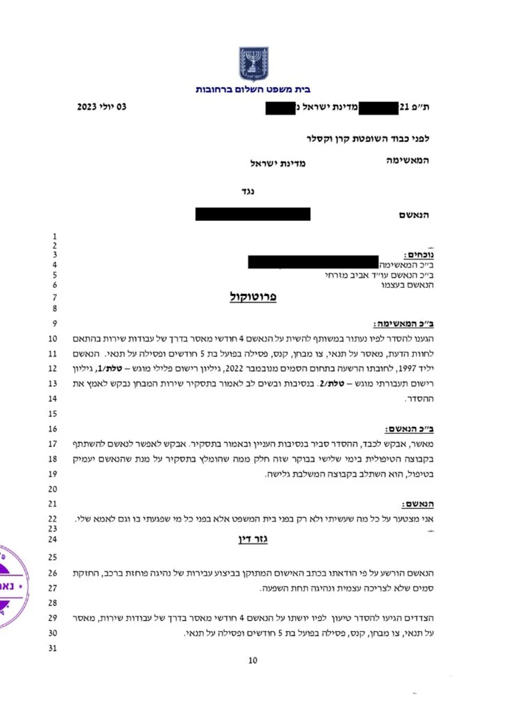 לקוח המשרד נתפס נוהג ברכבו כאשר הוא מחזיק בסמים מסוג קנאביס במשקל של קילוגרם, ברח מהשוטר ונהג תחת השפעת סמים. התיק הסתיים בארבעה חודשי עבודות שירות ללא ריצוי של מאסר בפועל.