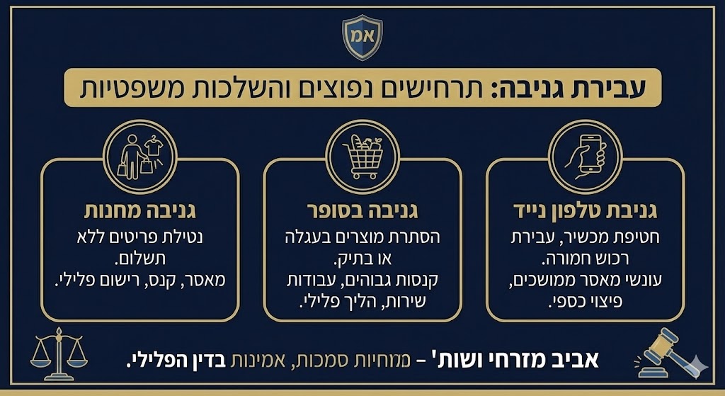 גניבה מחנות, בסופר ובטלפון נייד